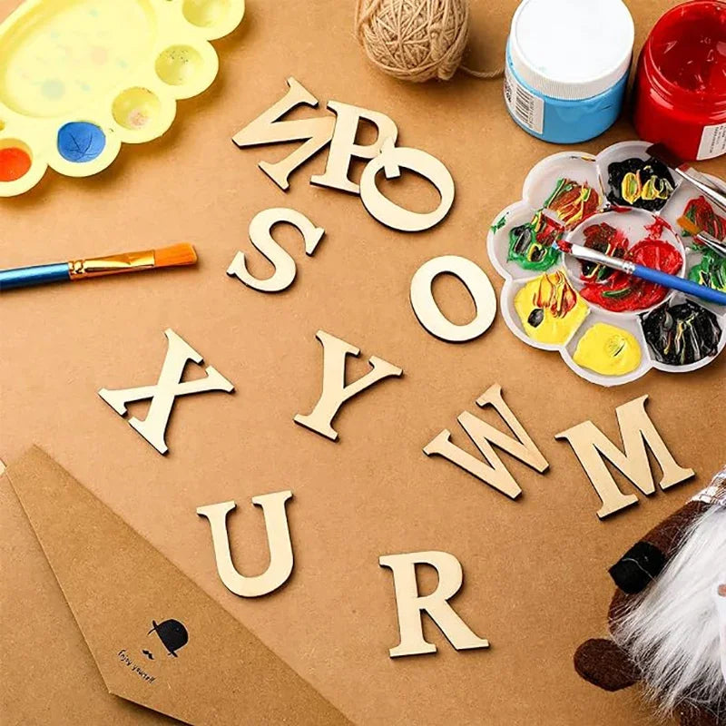 Kreatives 26-teiliges Holzbuchstaben-Set A-Z – perfekt zum Bemalen - Basteln