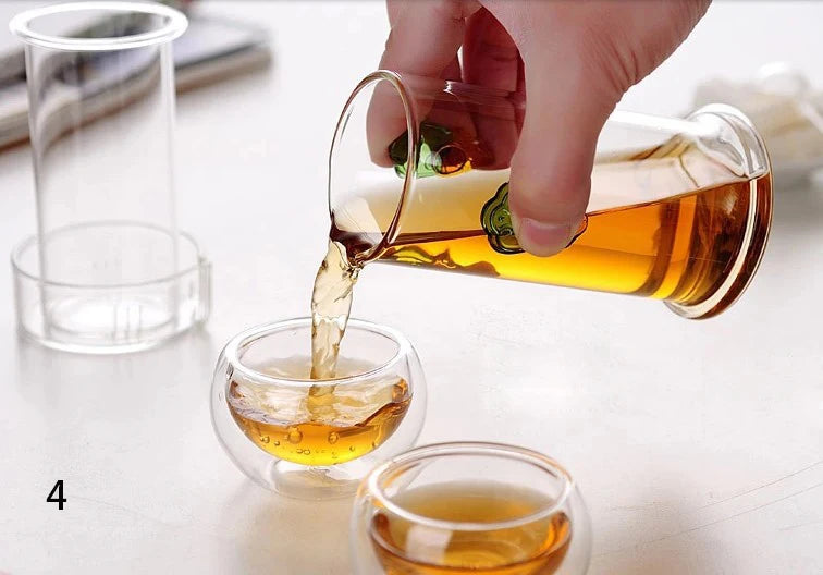 Wärmebeständiger Glas-Teekrug mit Filter für aromatischen Teegenuss