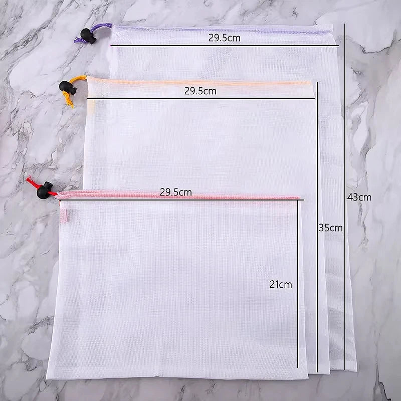 Wiederverwendbare Netzbeutel für Obst Gemüse und Spielzeug