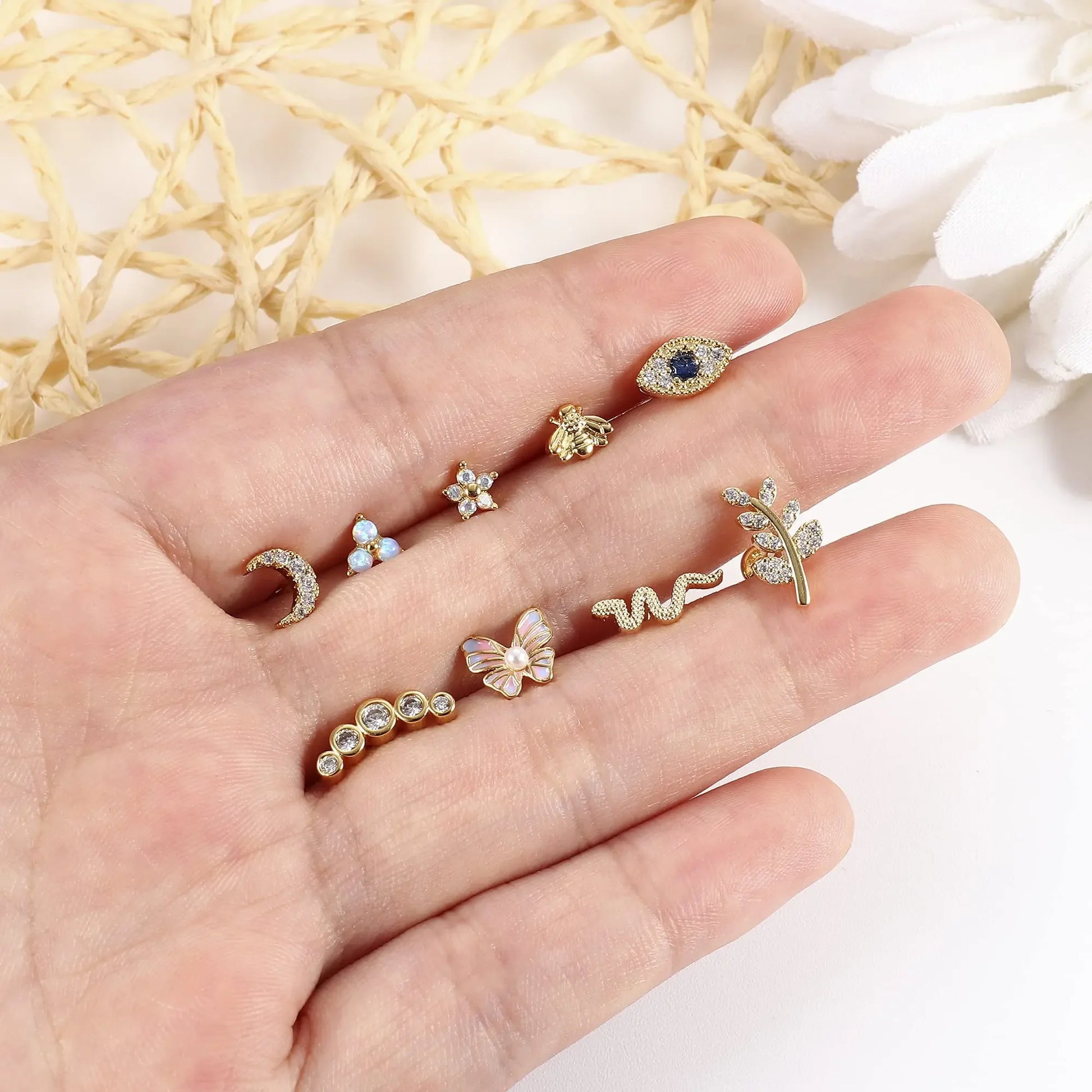 16G Edelstahl Knorpel Ohrstecker mit flacher Rückseite für Damen