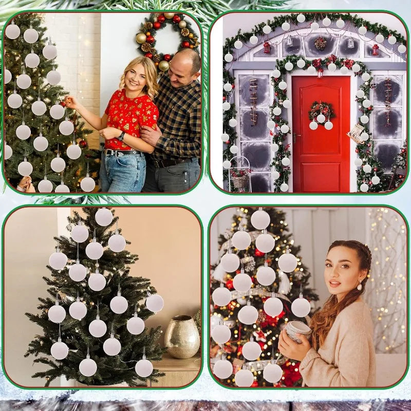 Dekorative Samt Weihnachtskugeln 6 cm 30 Stück in Weinrot