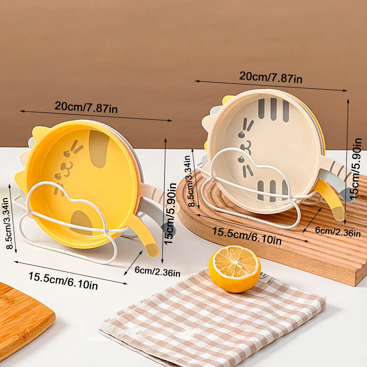 Niedlicher Katzenmuster Kunststoff Dessert Snack Teller spülmaschinenfest