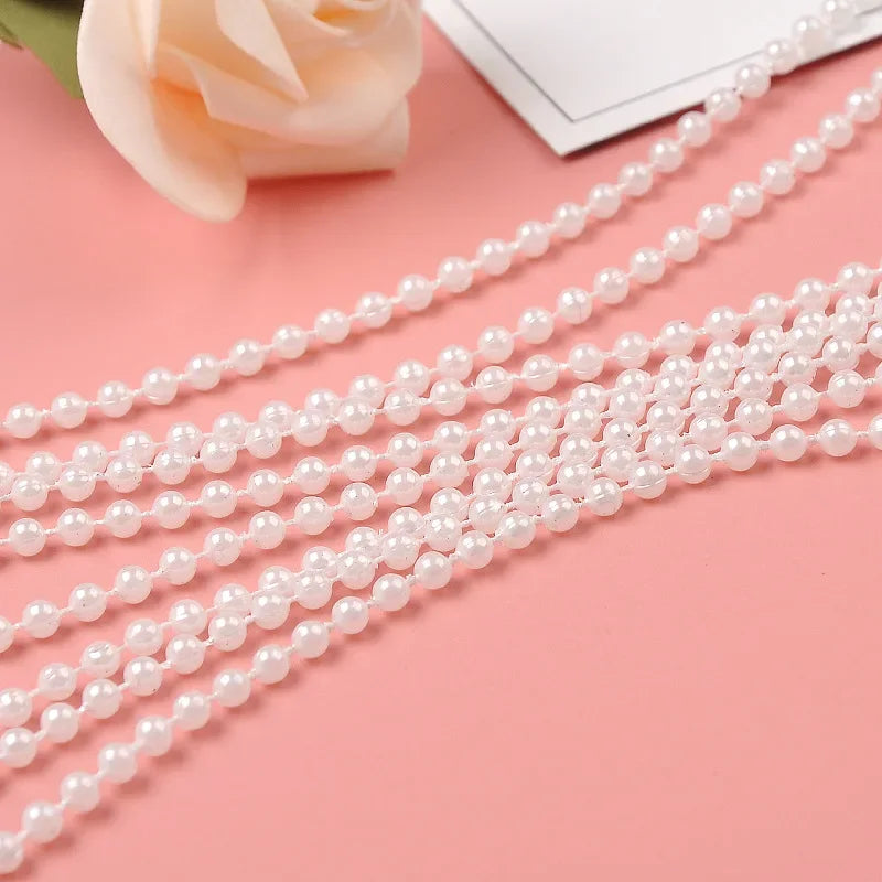 Elegante 5m Faux Perle Girlande 3-8mm – Perfekt für DIY Hochzeit - Party