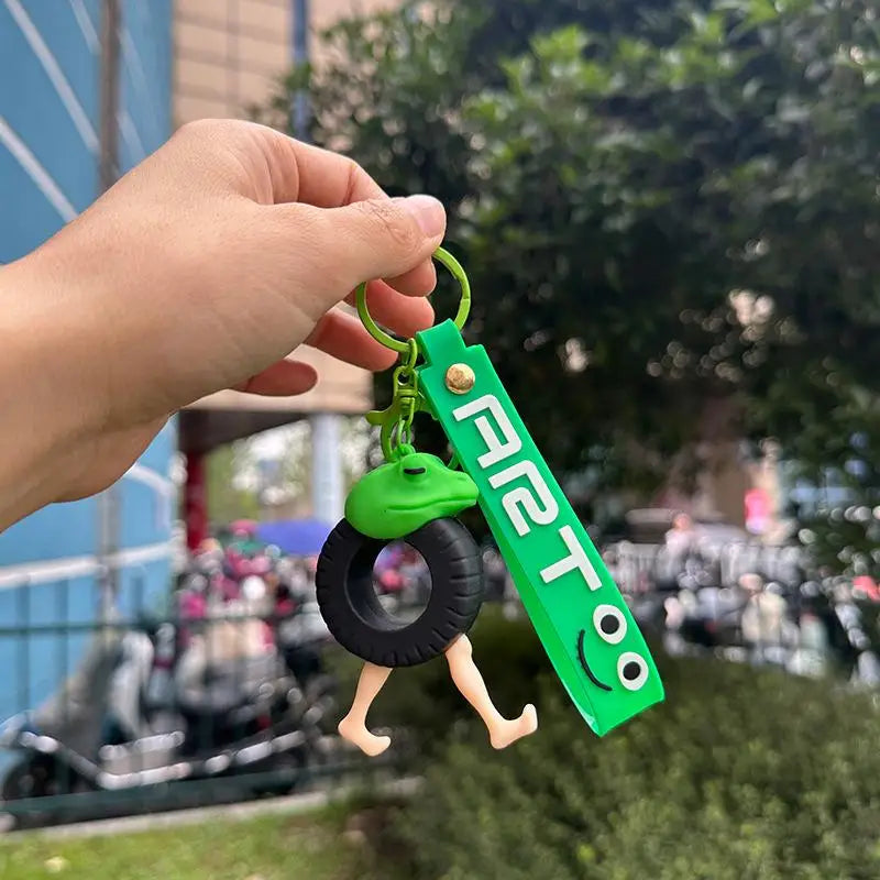 Kunststoff Schlüsselanhänger mit Cartoon Motiv als Modeaccessoire