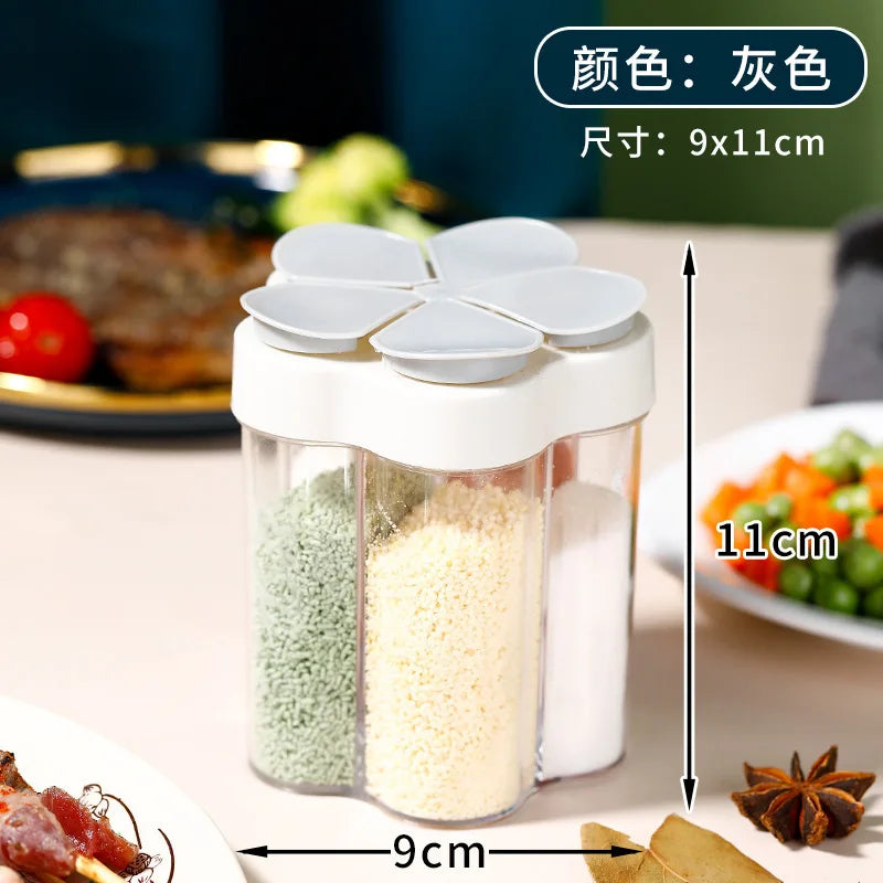 5-in-1 BBQ Gewürzbox transparent mit Deckel – Praktisch, hygienisch - kompakt