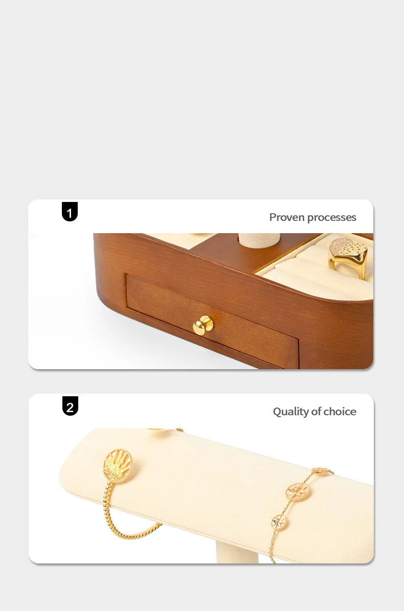 Praktischer Schmuck Organizer aus Holz mit vielseitigen Haltern