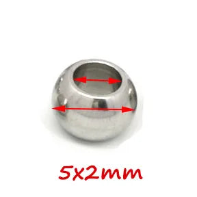 100x Edelstahl Großloch Spacer Perlen für DIY Schmuck 2-12mm