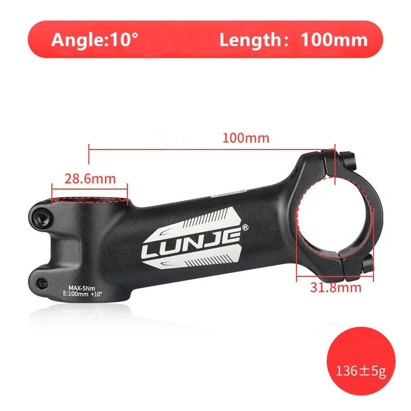 Ultraleichter Fahrradvorbau 17 Grad Aluminiumlegierung 31,8 mm MTB Rennrad