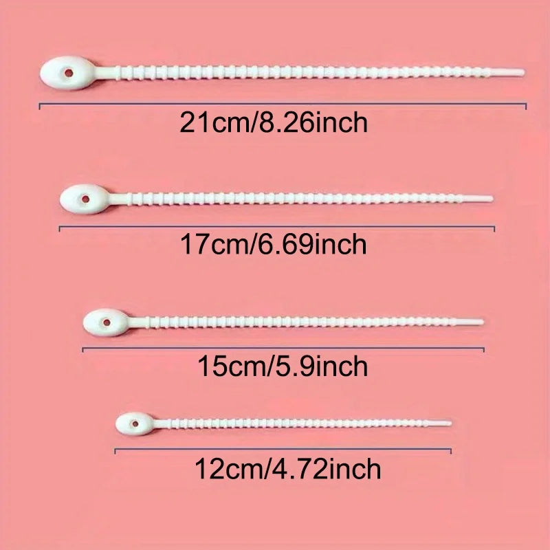 Wiederverwendbare Silikonbinder Kabelbinder Brotbinder mit Taschenclip