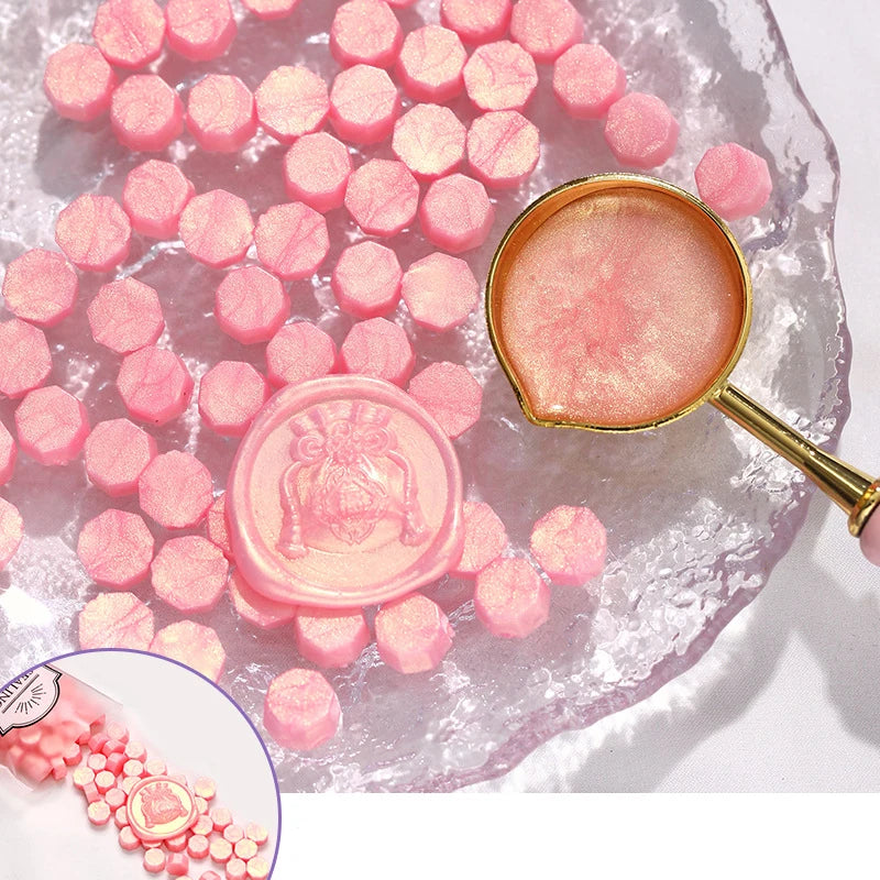 100 Glitzer Wachsperlen für stilvolle Siegel DIY Dekoration