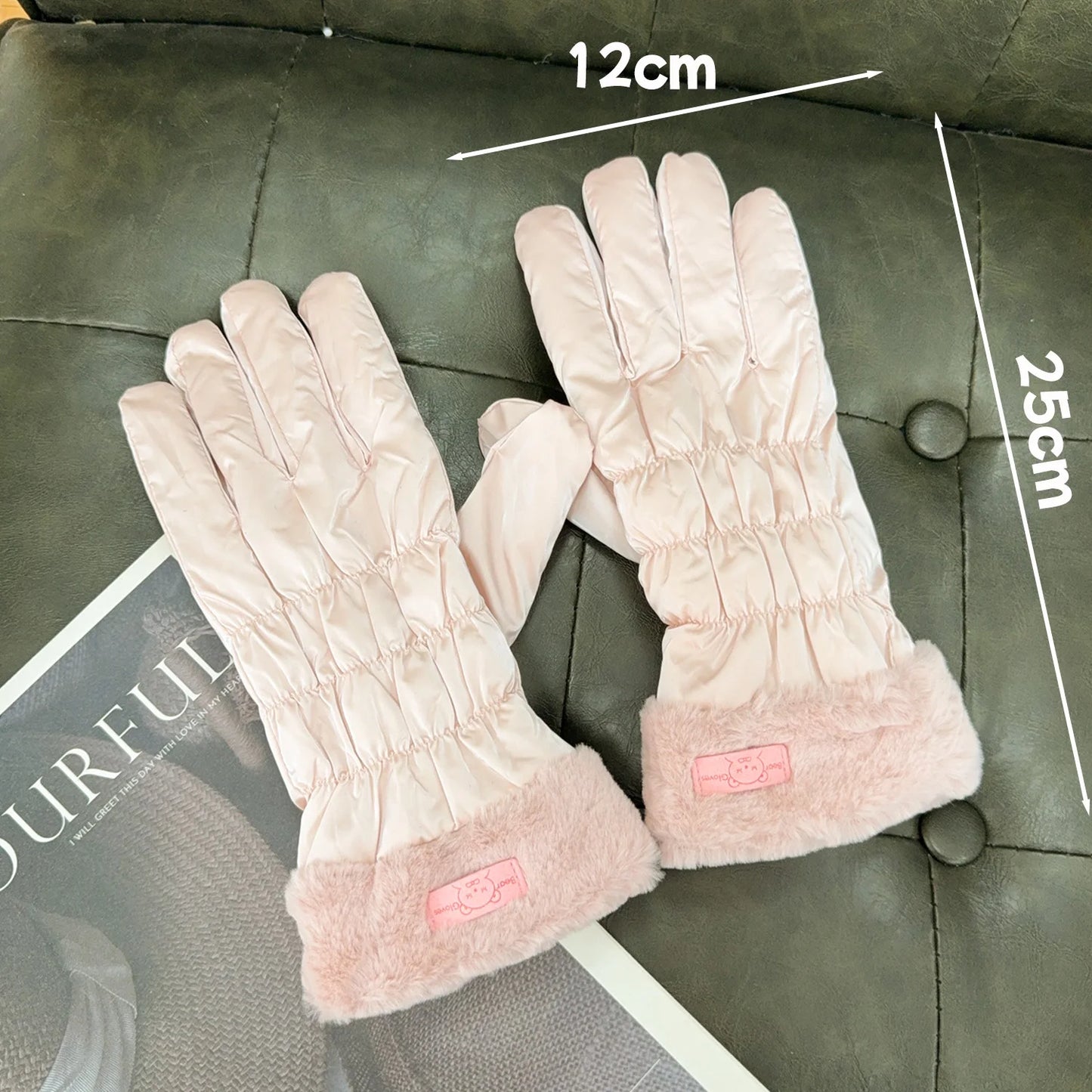 Winddichte wasserdichte Winterhandschuhe mit Touchscreen und Fleece