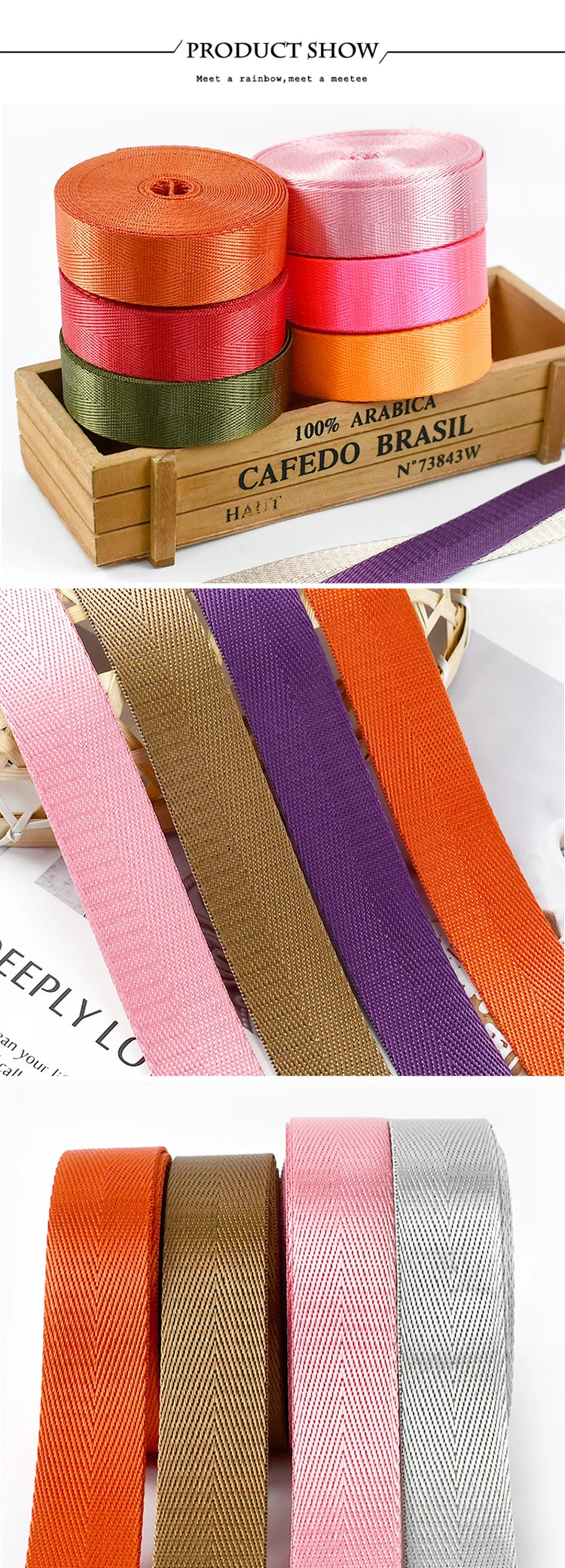 10 m Nylon-Gurtband 25 mm breit, vielseitiges Rucksack- und Taschenband - Yabubest - Home & More