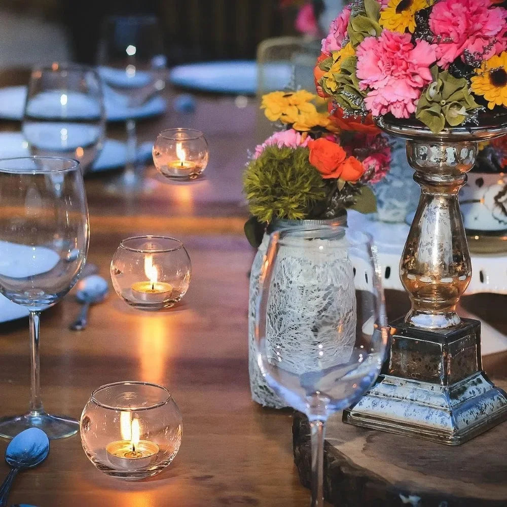 6 oder 12 Stück Glas-Teelichthalter winddichte Kerzenhalter-Yabubest - Home & More