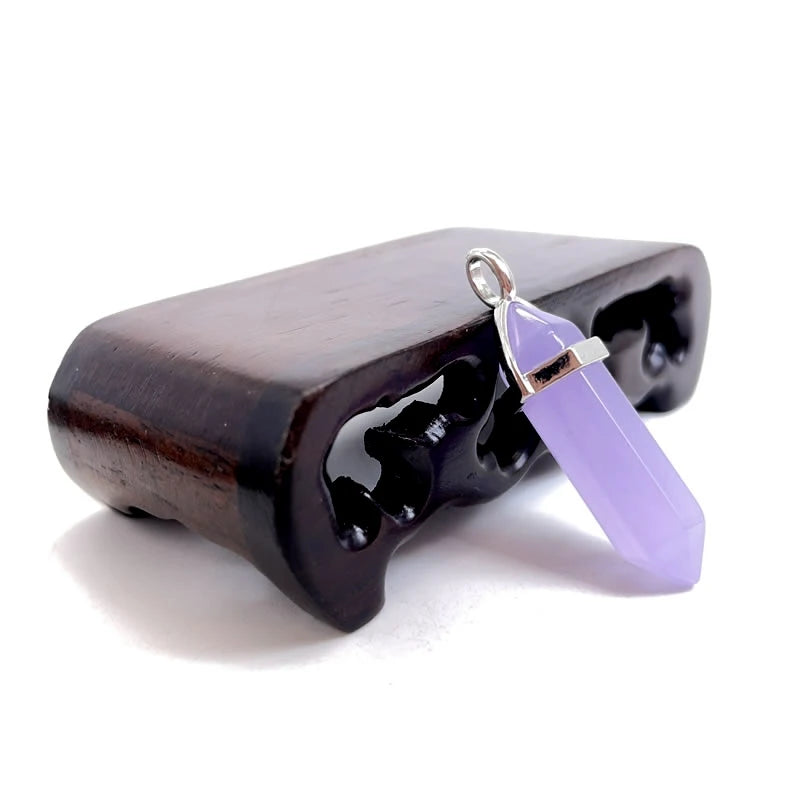 Naturstein Sechseck Stabanhänger – DIY Schmuck, Amethyst, Tigerauge Mix