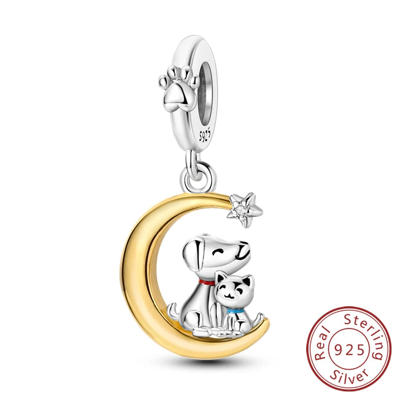 925er Sterlingsilber Charms mit Tiermotiven und Zirkon