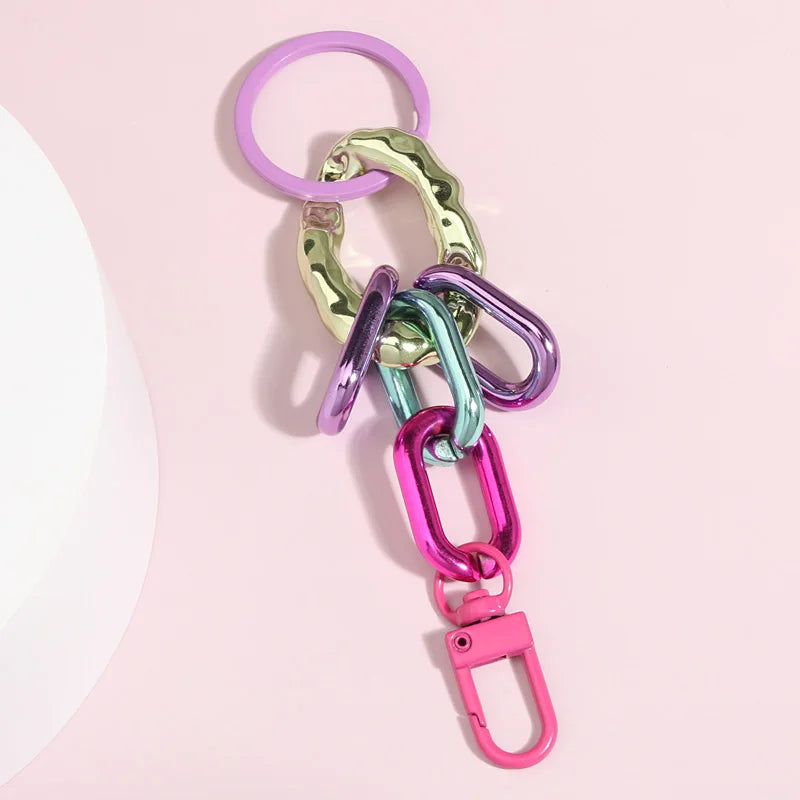 Bunte Acryl Schlüsselanhänger mit O-förmiger Schnalle – Trendiges Accessoire