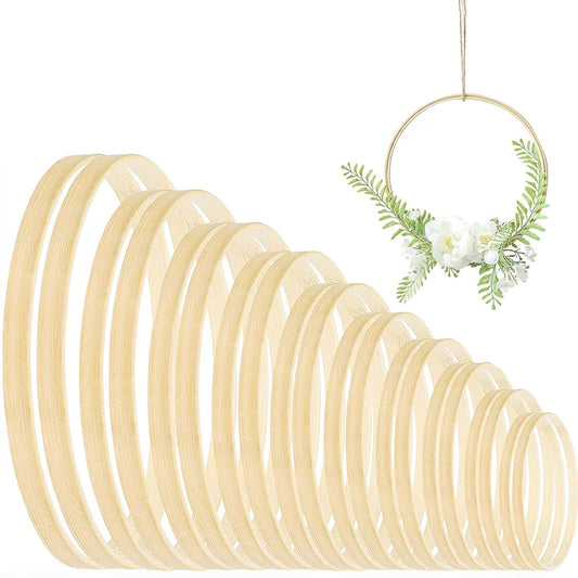 Vielseitige Bambus-Dekoringe 2er-Set 10–20cm – Für kreative DIY-Kränze - Deko