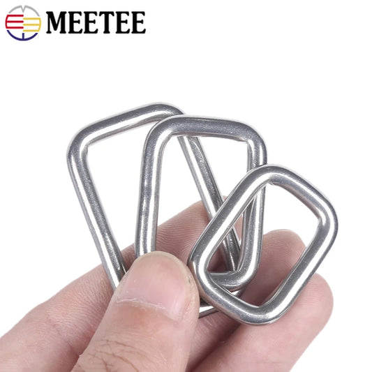 2 bis 10 Stück massive quadratische Ringschnallen aus Edelstahl 304