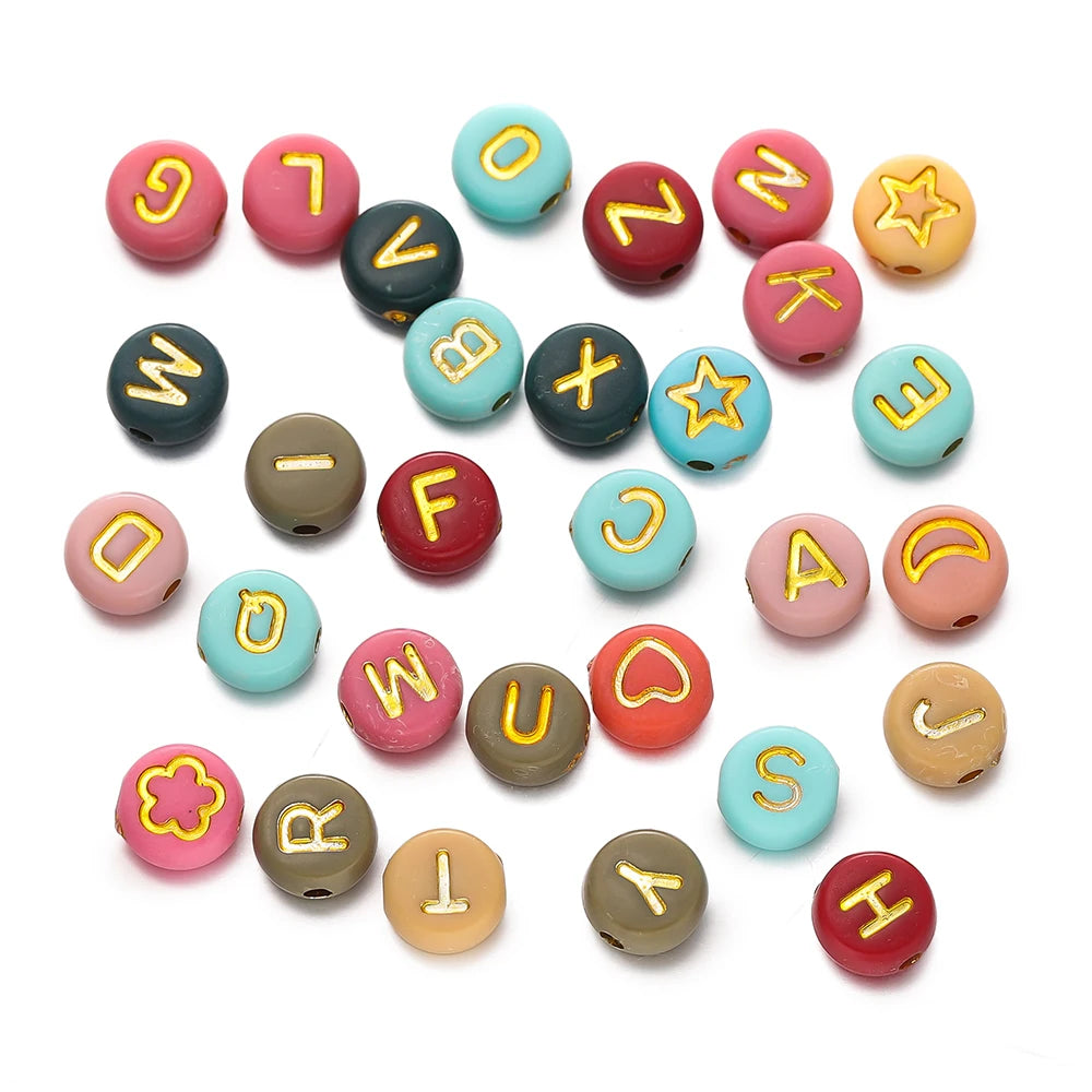 1400 Acryl Buchstabenperlen A-Z 7mm DIY Schmuckherstellung Zubehör