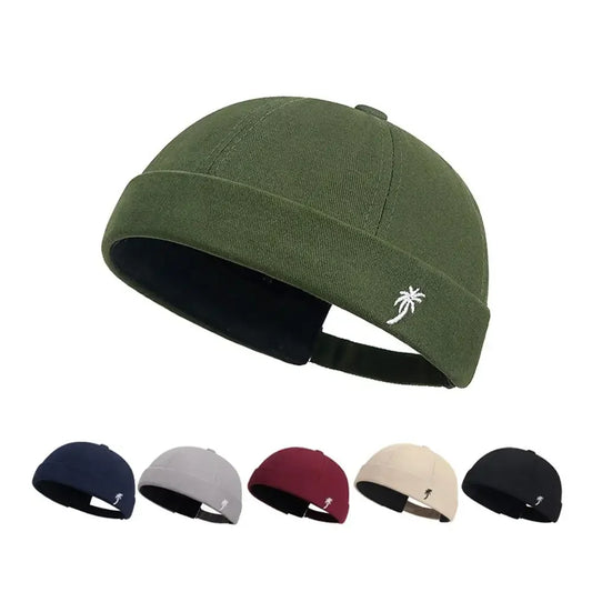 Unisex Baumwoll Beanie Hut mit Kokospalmen Stickerei
