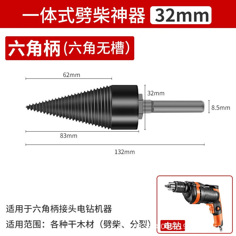 32/42mm Holzspalter Bohrer Kegel Bit für Hammerbohrer Brennholz Spalten