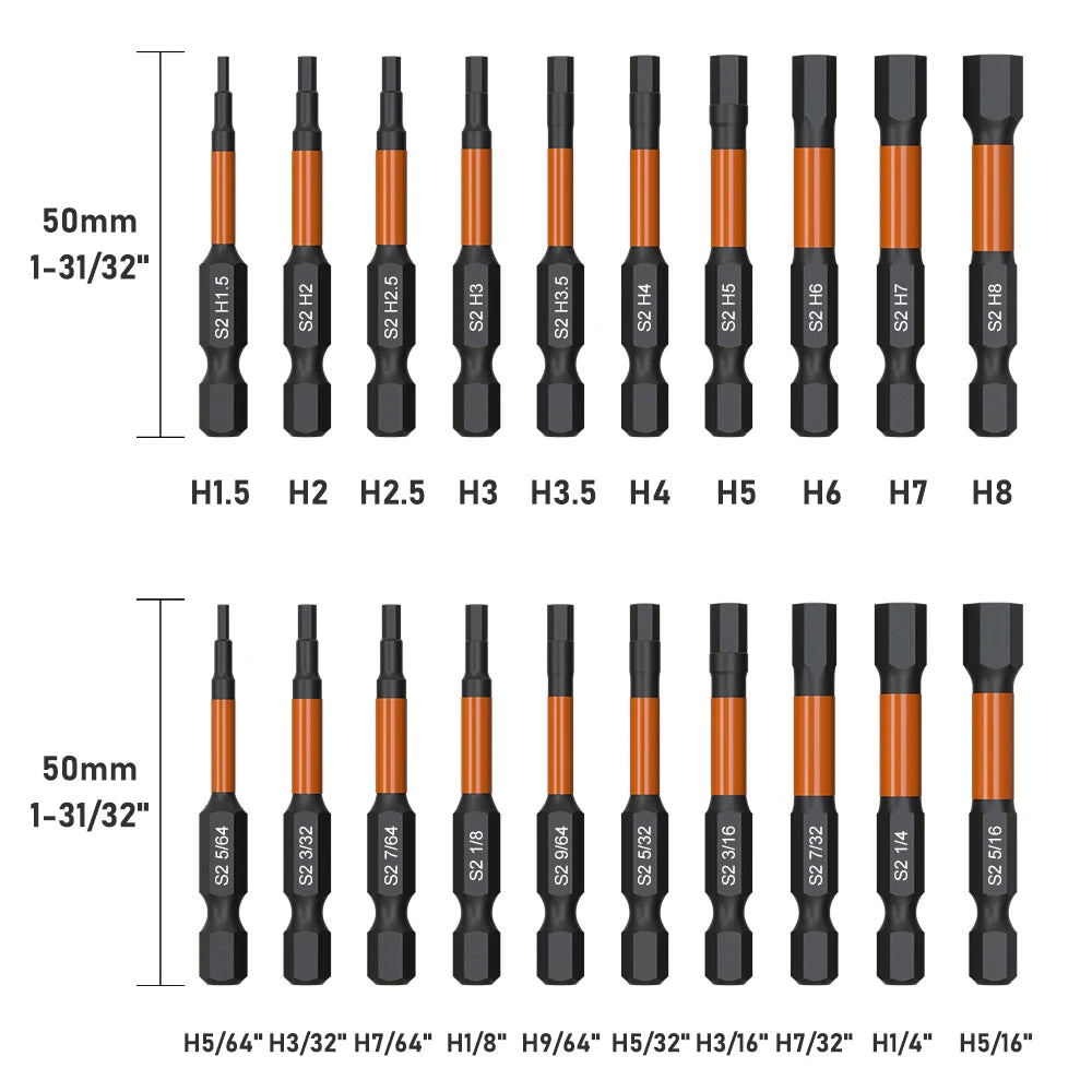 10-tlg. Magnetisches Schlag-Inbus Set aus S2 Stahl – Präzision 0,5–1,5 mm