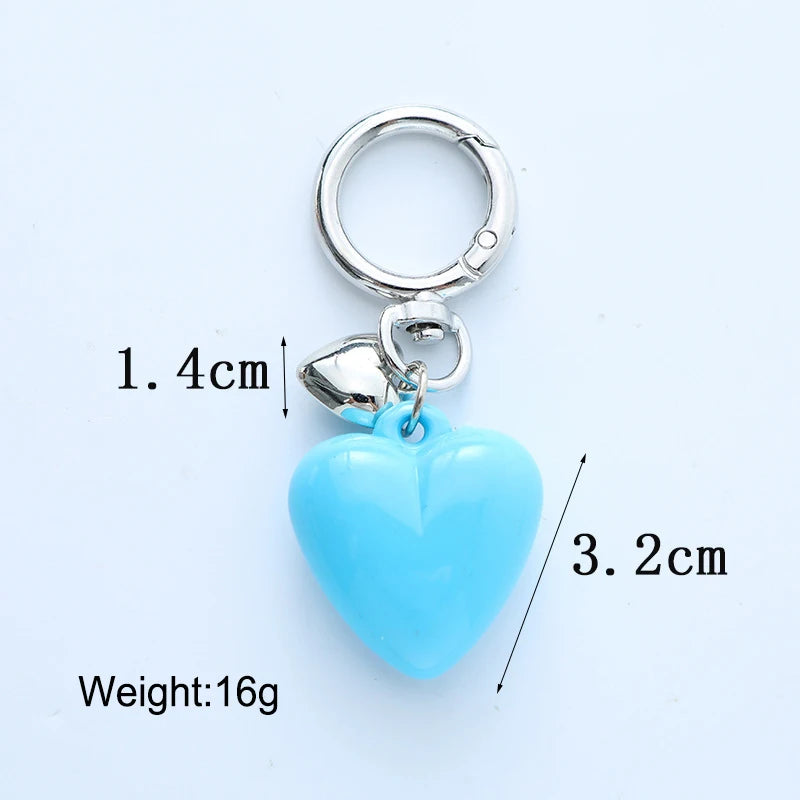 Großer glatter Herz Schlüsselanhänger in Candy Farben für Frauen Tasche