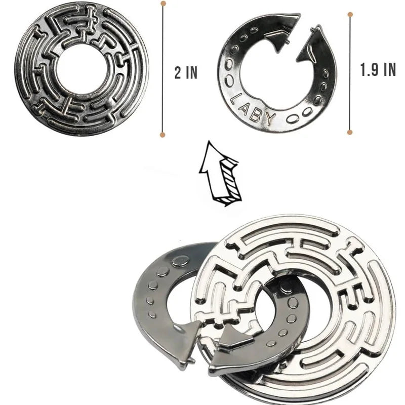 Magisches Metall-Rätsel Puzzle Set 3-teilig Lernspielzeug für Erwachsene Kinder