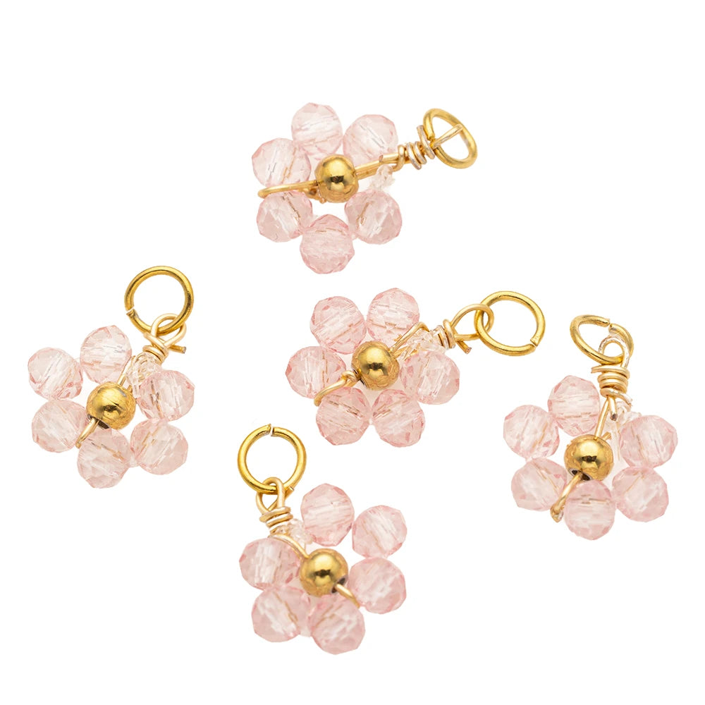 10er Set Edelstahl Blumen Charms für DIY Schmuckherstellung 10x16 mm