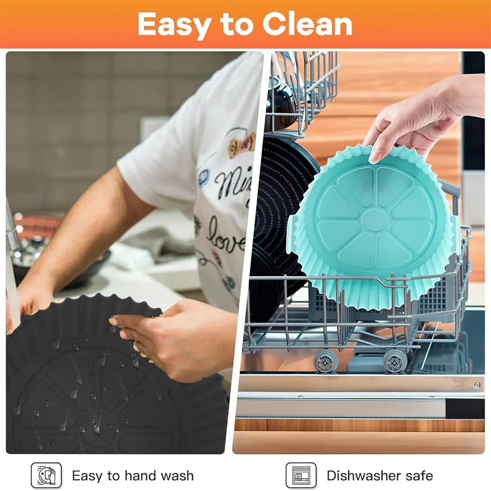 Wiederverwendbares Silikon Backblech und Korb für Heißluftfritteusen