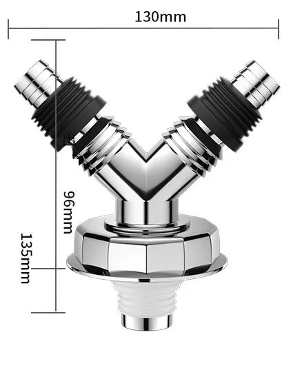 Waschmaschinen Bodenablauf Doppel Rohranschluss Universal Schlauchadapter