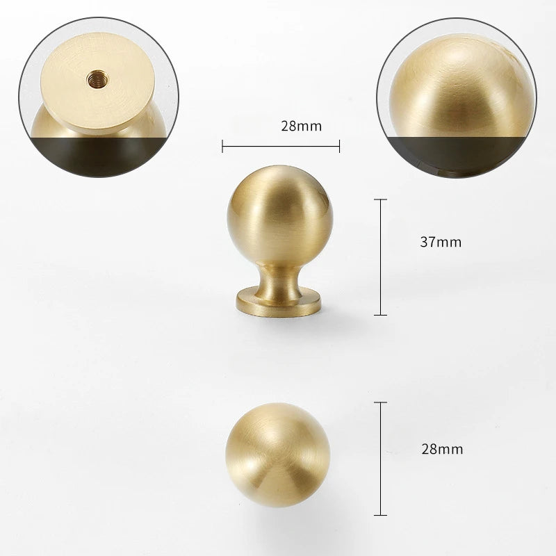 Eleganter Möbelknopf Messing Goldfarben für Schrank Schublade Tür