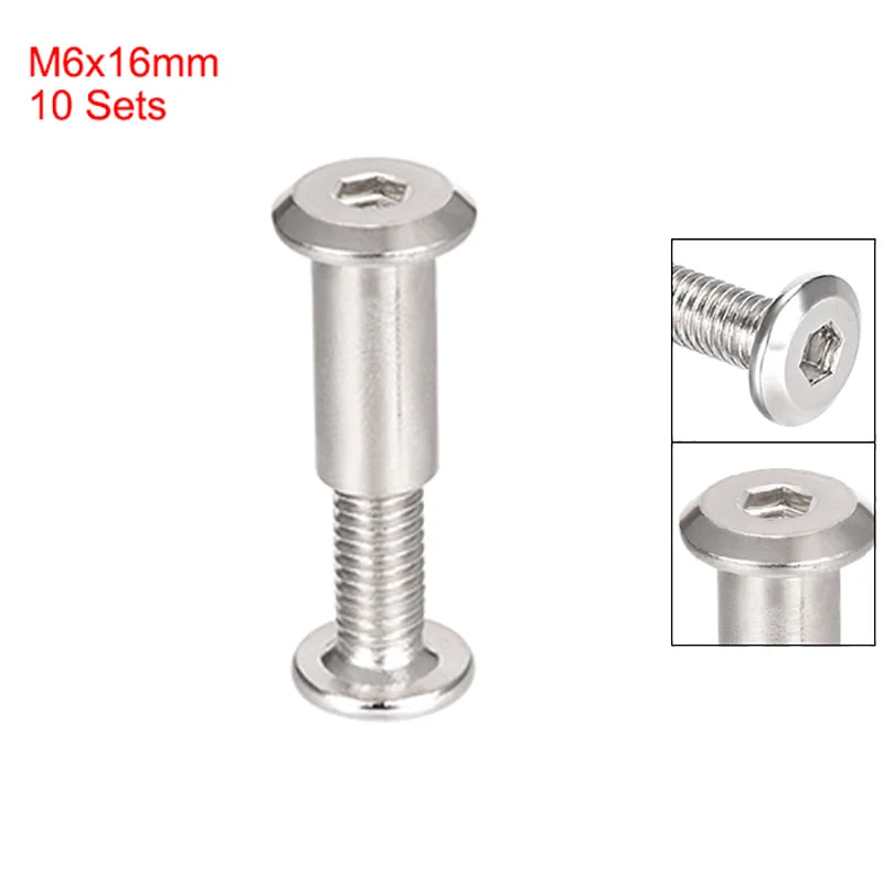Robuste M6 Schraubpfosten Set Kohlenstoffstahl für Möbel Leder