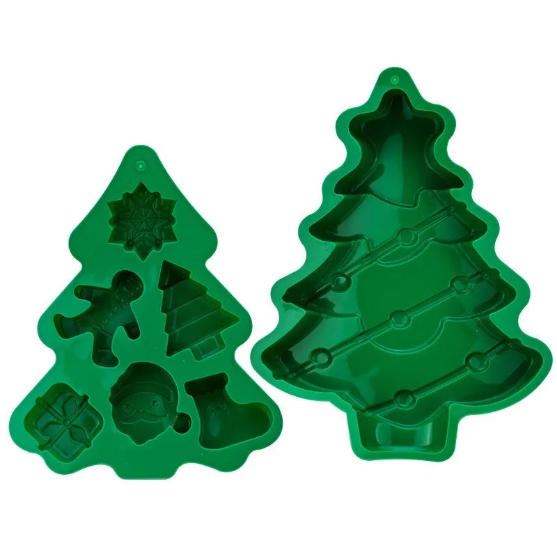 3D Weihnachtsbaum Silikonform für Schokolade Kuchen Süßigkeiten Kerzen