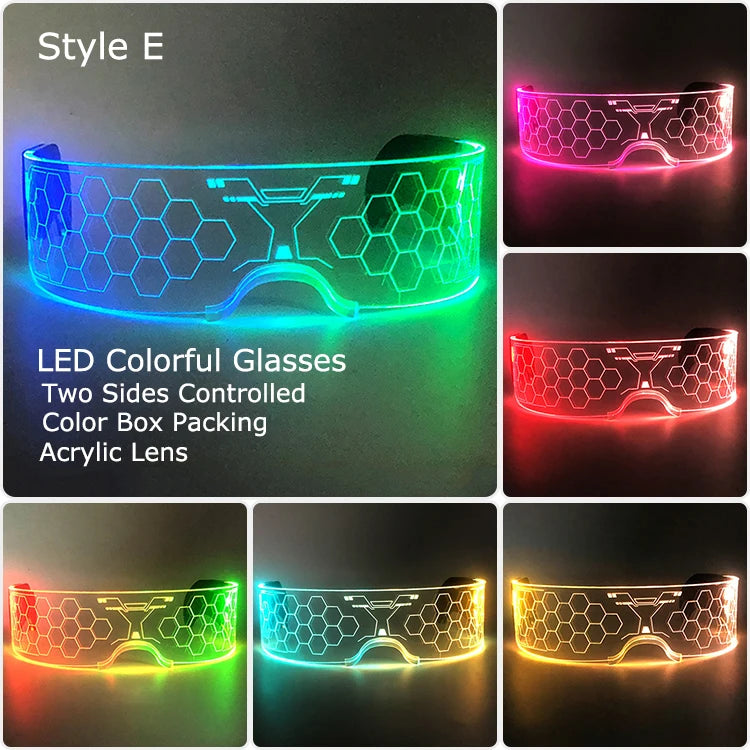 Leuchtende LED Partybrille aus Acryl mit Farbwechsel für Feste