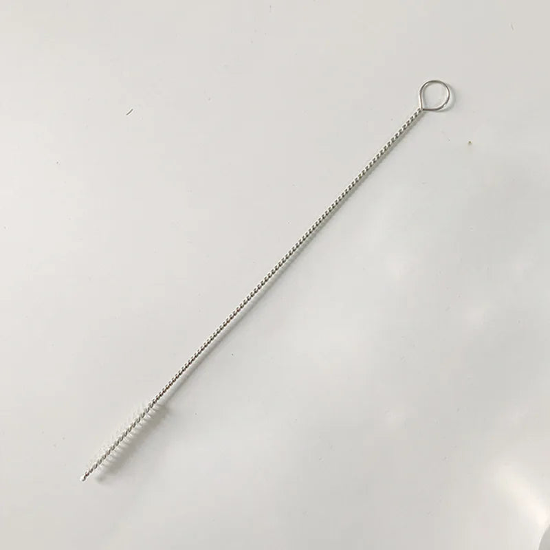 Wiederverwendbare Edelstahl Trinkhalme und Löffel mit Bürste