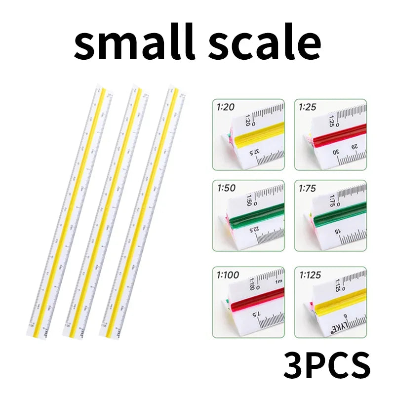 Multifunktionales dreieckiges Lineal 12,5/30 cm für Studenten und Architekten