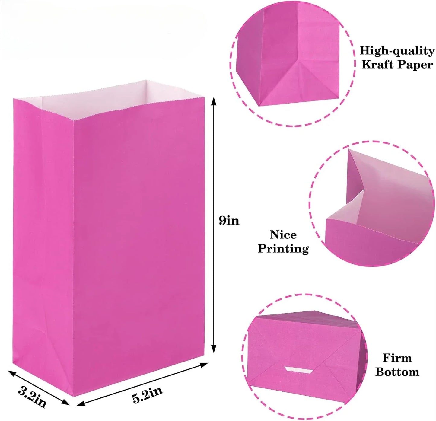 Bunte Kraftpapier Taschen für Lebensmittel und Geschenke Bunt