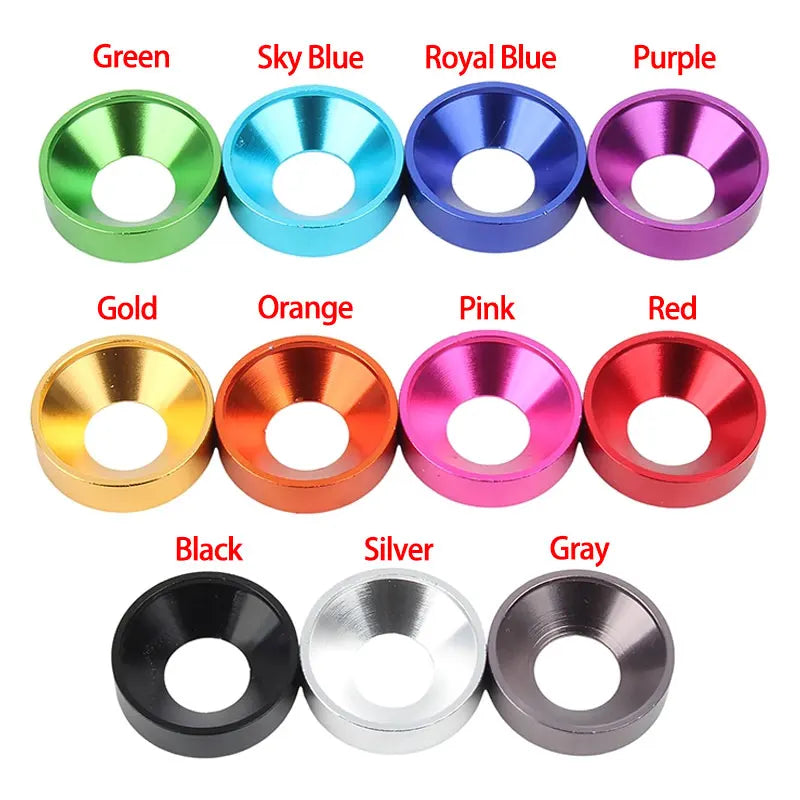 Farbige Aluminium Unterlegscheiben M2 M25 M3 M4 M5 M6 M8 Sets