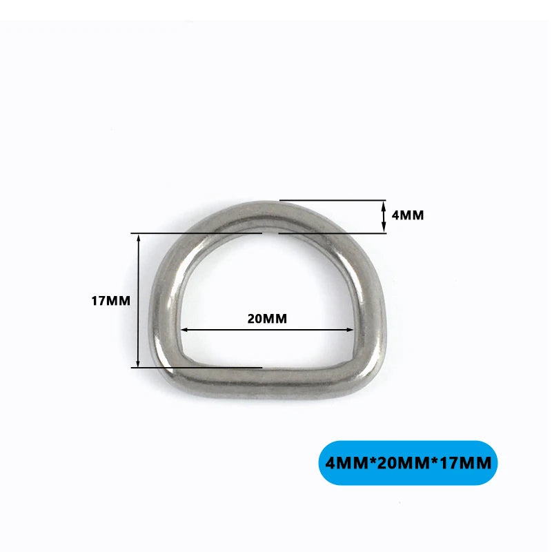 5 Stück Edelstahl D-Ring Gürtelschnallen Karabiner für Taschen und Gürtel