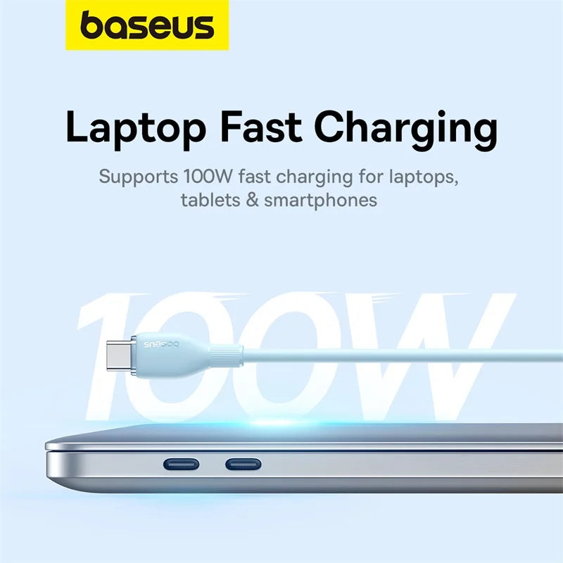 100W USB-C Schnellladekabel Datenkabel für Handy Laptop Tablet Konsole TPE