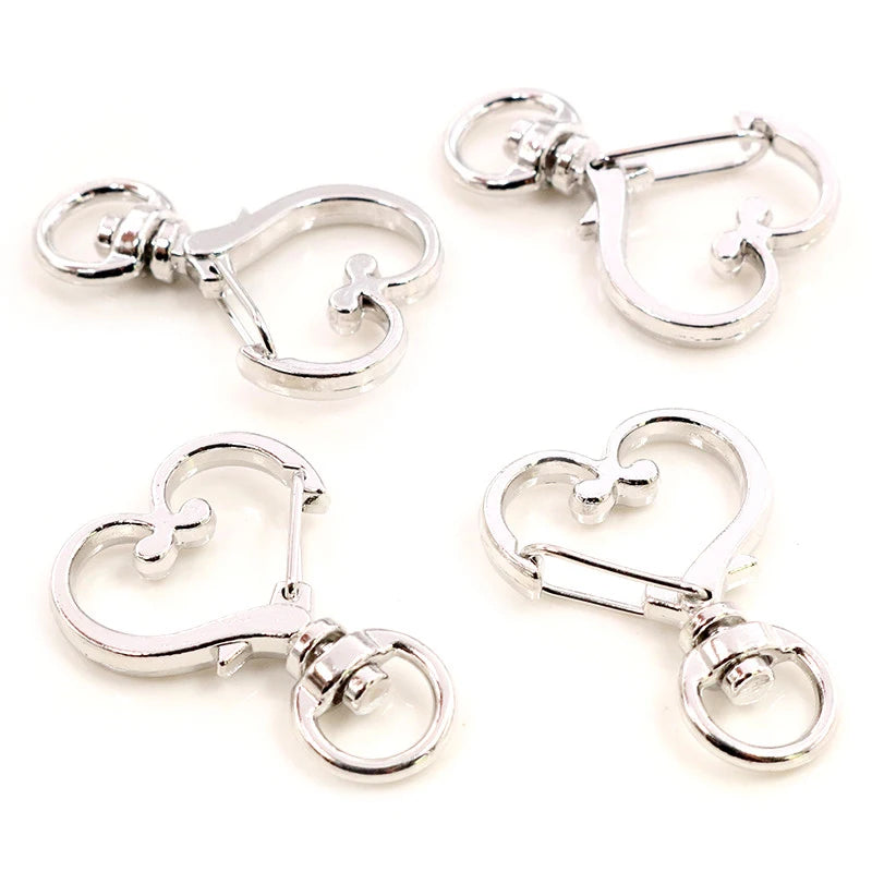 Herz Karabinerhaken Set für Schlüsselanhänger und DIY Projekte