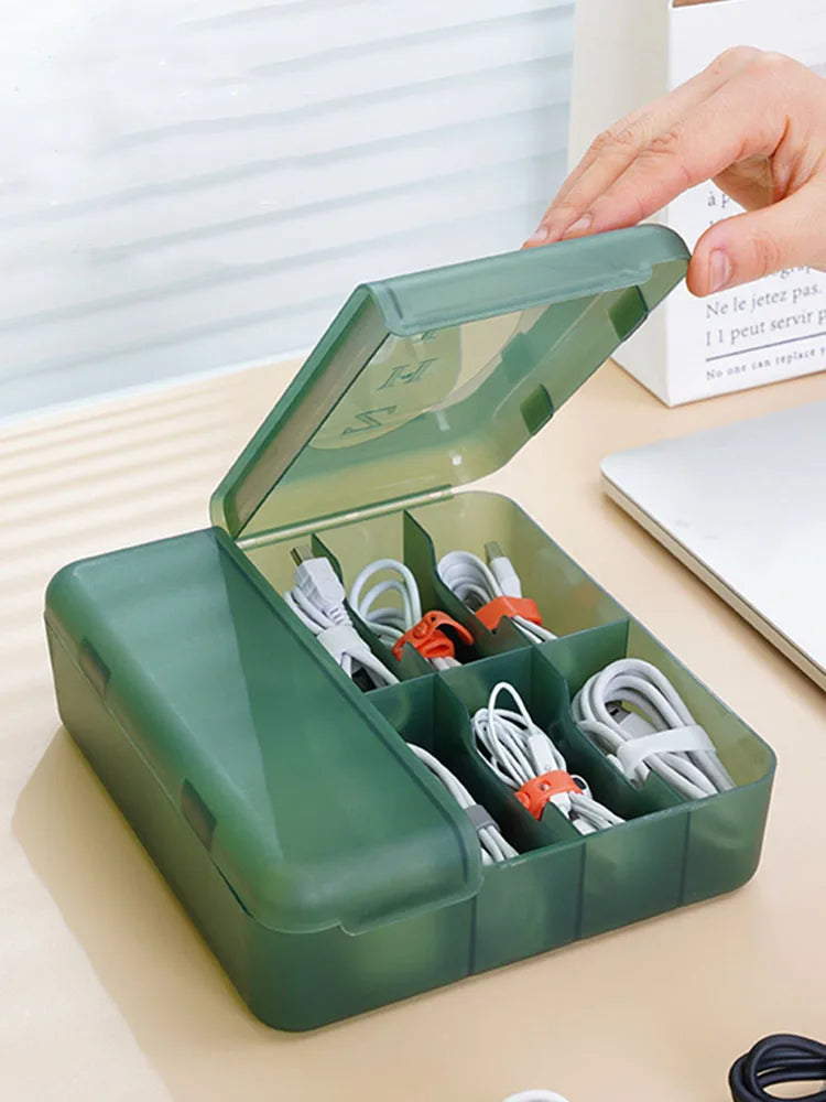 Große Organizer Box für Kabel Ladegeräte Zubehör – Anpassbare Trennwände
