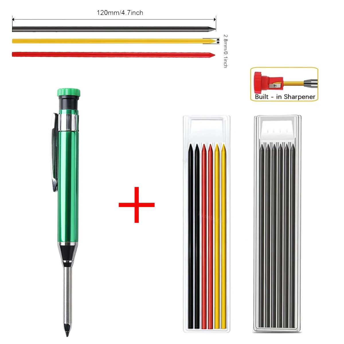 Massiver Zimmermannsbleistift Metall mit Spitzer Tieflochmarker Werkzeug