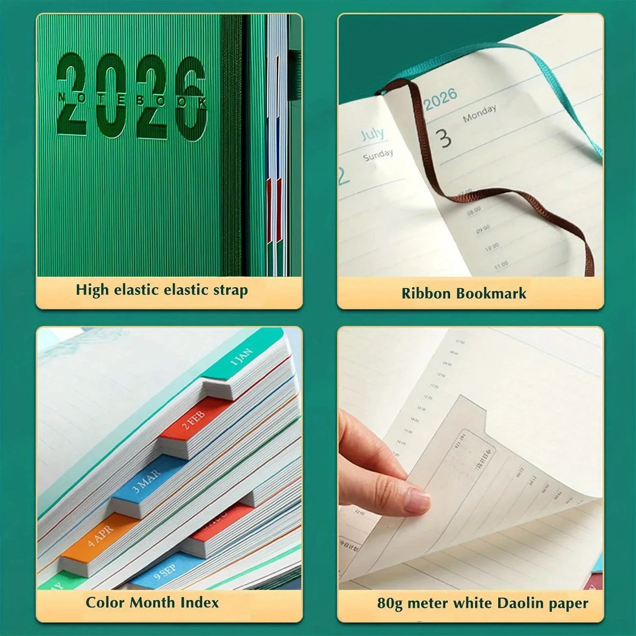 A5 Planer 2026 Notizbuch 400 Seiten – 365 Tage Agenda für Büro Schule
