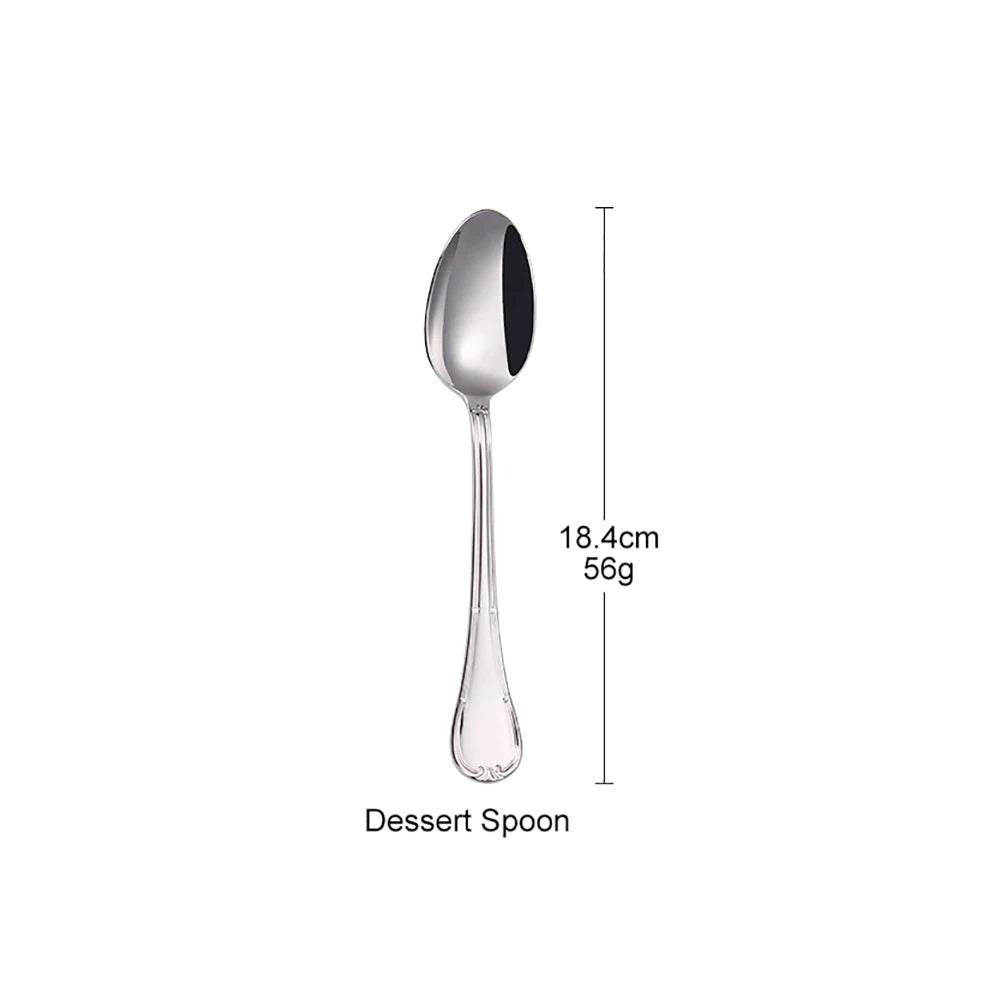 Luxuriöses 4- oder 6-teiliges vergoldetes Besteckset, Edelstahl, spülmaschinenfest