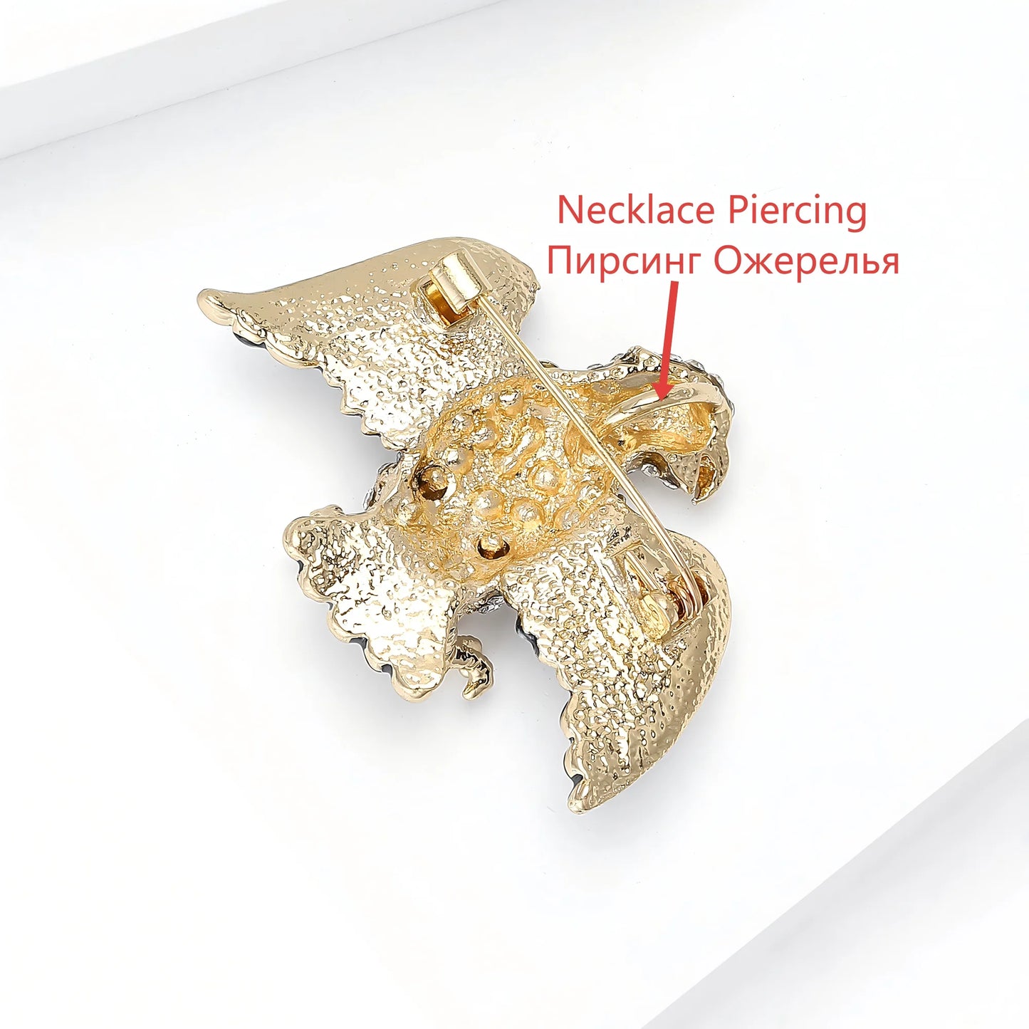 Klassische Strass Adler Brosche Unisex – Eleganter Akzent für Kleidung