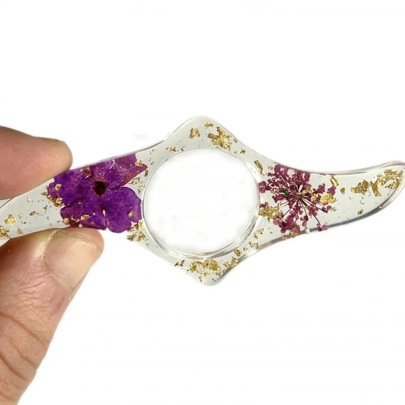 Elegante Buchseitenhalter aus Harz mit getrockneten Blumen für Leser