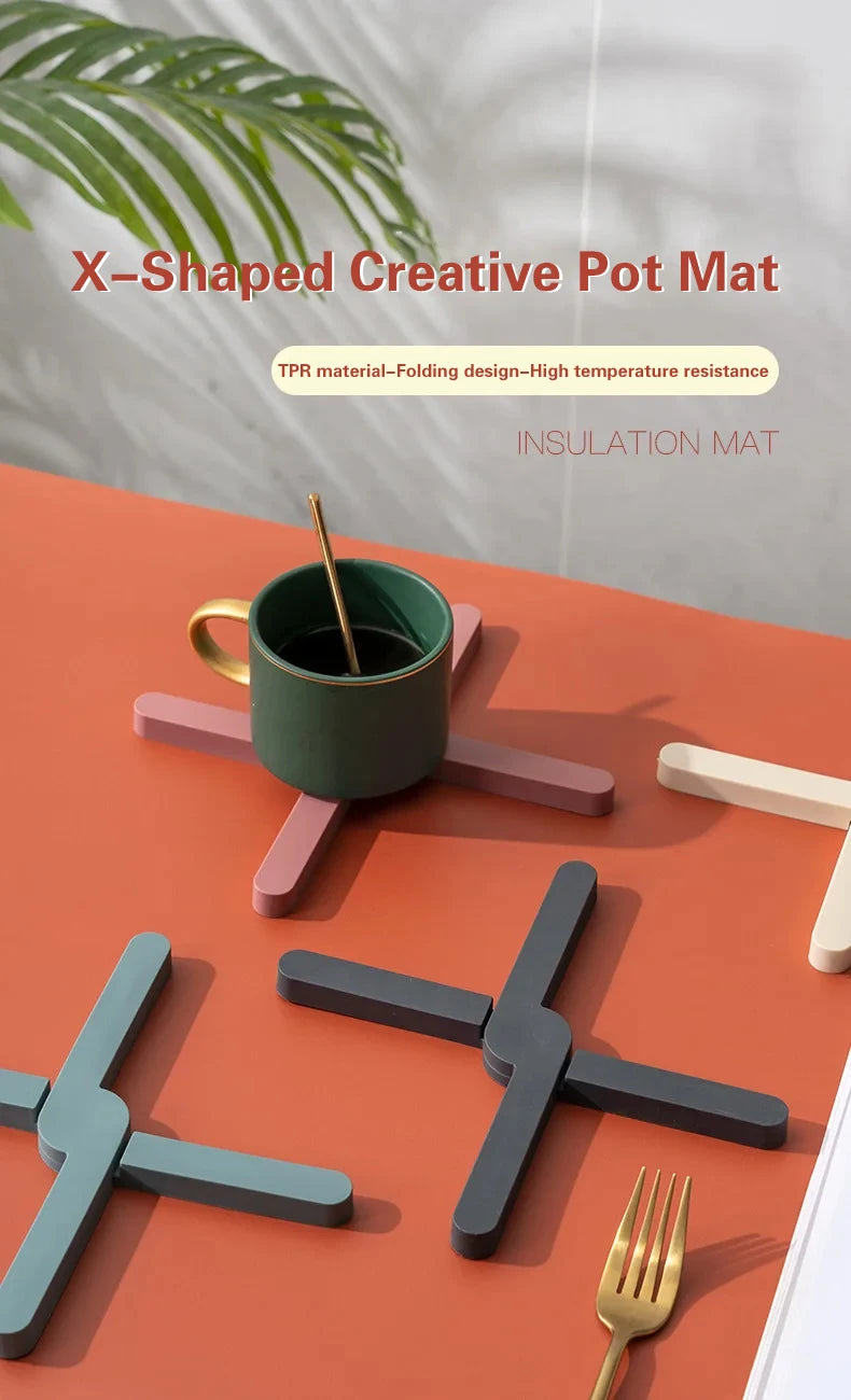 Silikon Hitzebeständige Faltbare Rutschfeste Topfuntersetzer für Küche