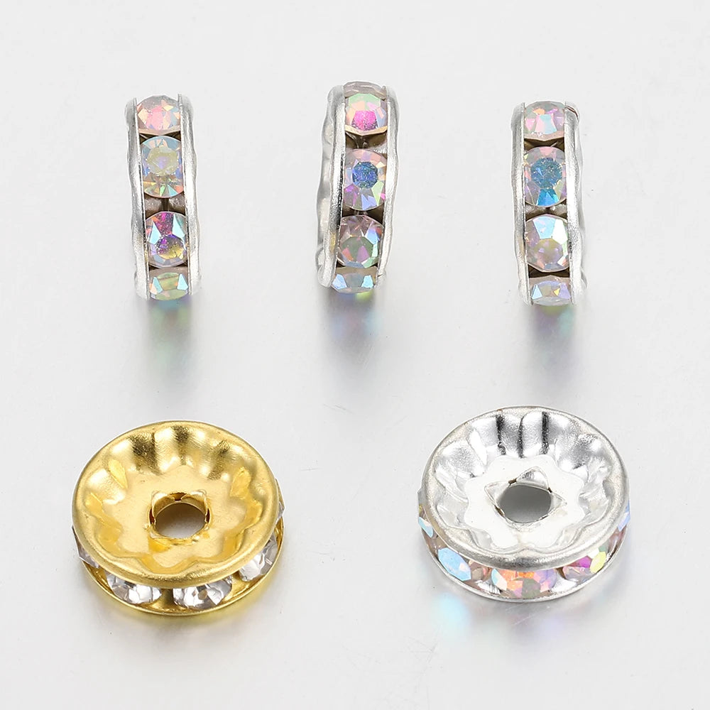 100 Strass-Abstandsperlen für DIY-Schmuck, 4–10 mm-Yabubest - Home & More